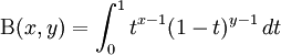 Beta function formula