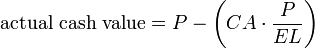 Actual cash value formula