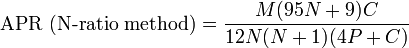 Annual percentage rate (N-ratio method) formula