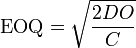 Economic order quantity (EOQ) formula