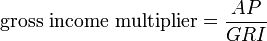 Gross income multiplier (gross rent multiplier) formula