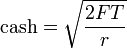 Optimal cash level (Baumol's model) formula