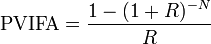 Present value interest factor of an annuity formula