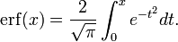 Error function formula