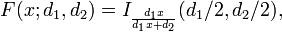 F-distribution cumulative distribution function (CDF) formula