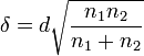 Noncentral t-distribution noncentrality parameter formula