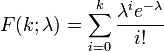 Poisson distribution cumulative distribution function (CDF) formula