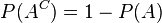 Complement of a probability formula