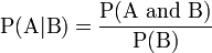 Conditional probability formula