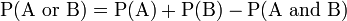 Union probability formula