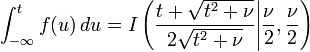 t-distribution cumulative distribution function (CDF) formula