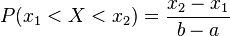 Continuous uniform distribution interval probability formula